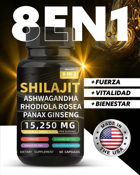 Shilajit 8 en 1 | 60 Cápsulas | Energía todo el día⚡