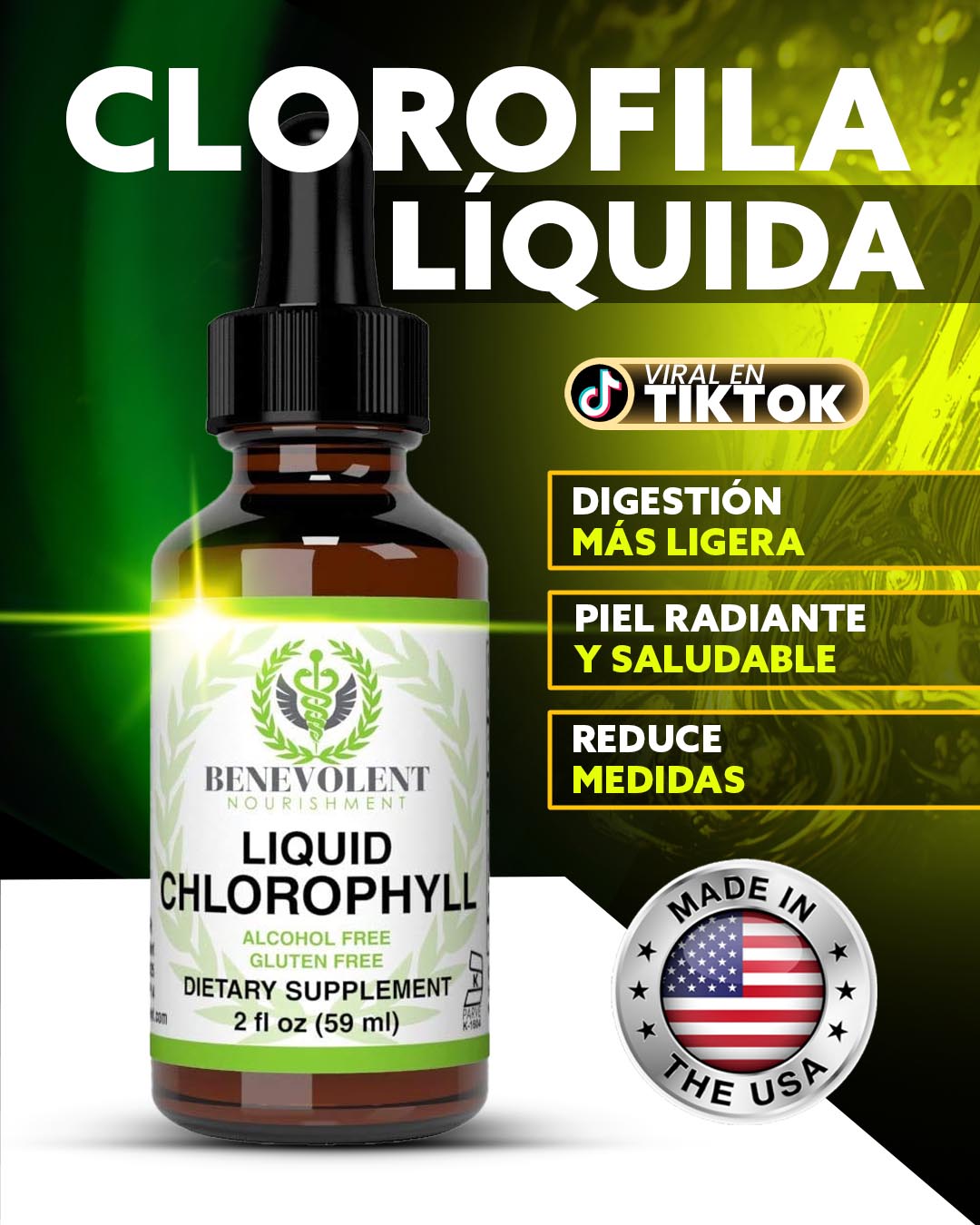 Clorofila Líquida Benevolent🍃 | La opción natural para sentirte mejor cada día!